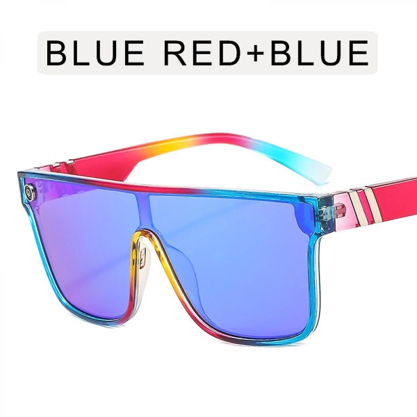 Farverige sportssolbriller, modeflag til mænds personlighed kvadratiske briller (FMY)