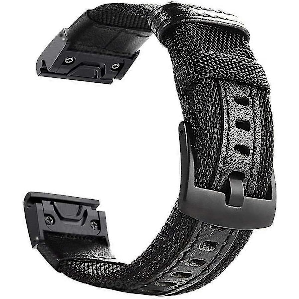 22 mm nylonrem er egnet til Garmin Fenix 5/fenix 6 (sort) (FMY)