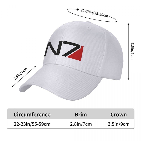 Mass Effect N7 Baseball-lippis Naiset Miehet Säädettävä Trucker Hat Urheilu (FMY) Black Trucker Hat