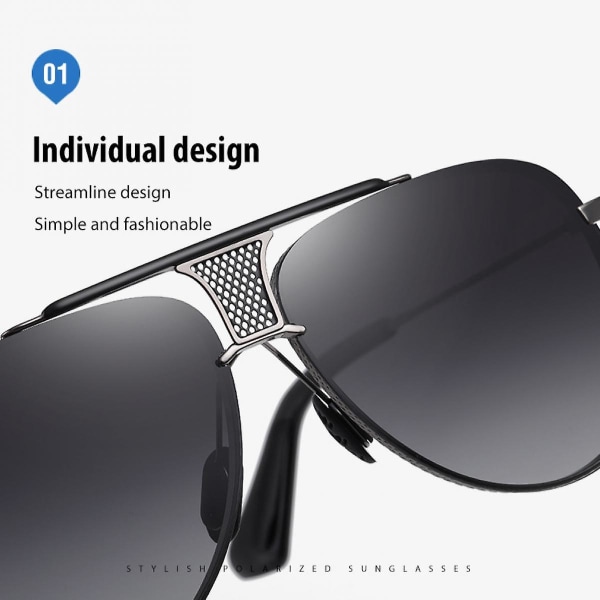 Klassiske polariserede solbriller til kvinder Trendy firkantede solbriller til damer, funklende skinnende stel -uv400 Protection (FMY)