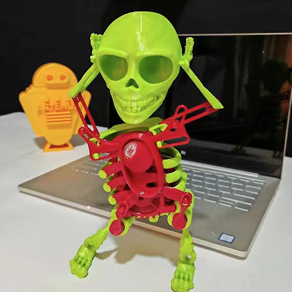 3D Dansende Svingende Vind-Opp Skjelett Leke Moteskrivebordsdekorasjon for Studerom Kontor  (FMY) Red and Green 17cm