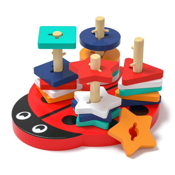 Børns farvegenkendelsespuslespil Sortering Matchende form Bærbart matematik pædagogisk legetøj med lyse farver mønster (FMY)