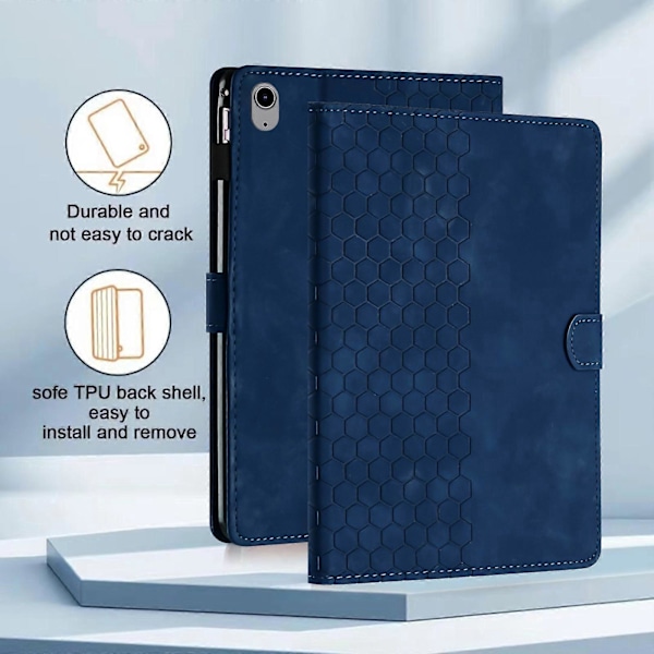 Präglat Läderfodral för iPad 10:e Gen 10.9 2022 (FMY) Blue