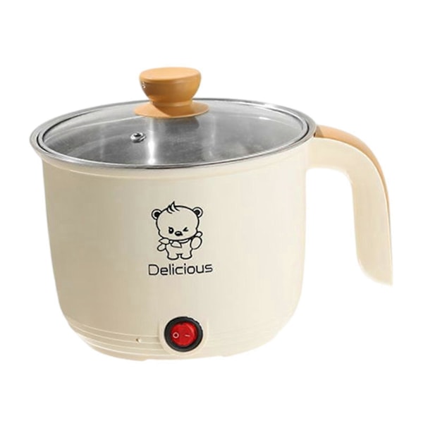 Elektrisk Gryta Hushåll 1.8L Nonstick Elektrisk Stekpanna för Soppa Fritera Pasta (FMY) khaki Single layer