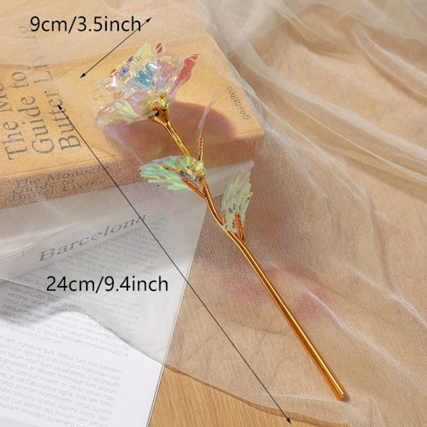 10 stk. Levende Galaxy Rose Kunstige Blomster - Regnbuefarve, Gradient Effekt, Langvarig, Realistiske Blomsterblade - Perfekte Gaver til Morsdag (FMY) 10pcs