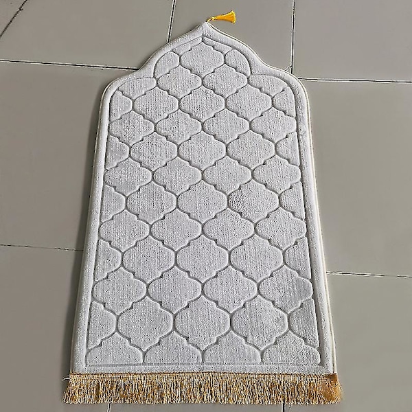 Flannel Bønnemåtte Tilbedelse Tæppe Tilbedelse Præget Tæpper  (FMY) White