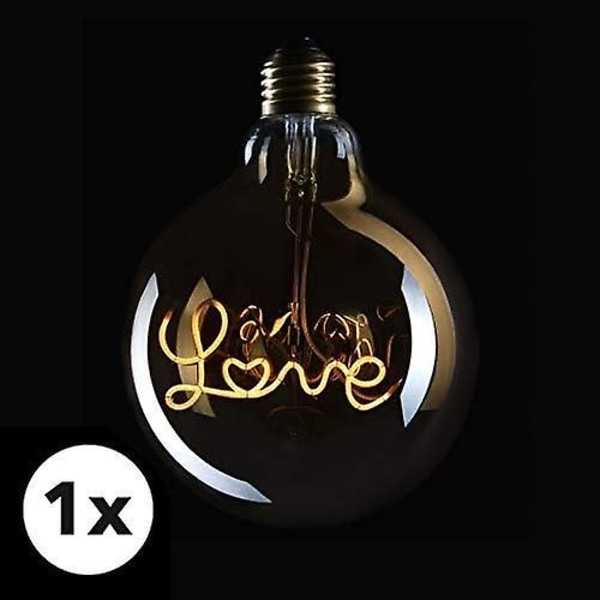 1x E27 Edison Tube Love Led-lampa - E27-sockel Dimbar Led-lampa - 4w, varmvit, 230v, El27 Vintage E27-lampa/retro glödlampa (FMY)