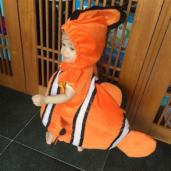 Klassisk Film Anime Clownfish Moni Söt Barn Cosplay Kostym Halloween Jul Baby Kombinationsspel Kostym (FMY) L(110-120CM) A3