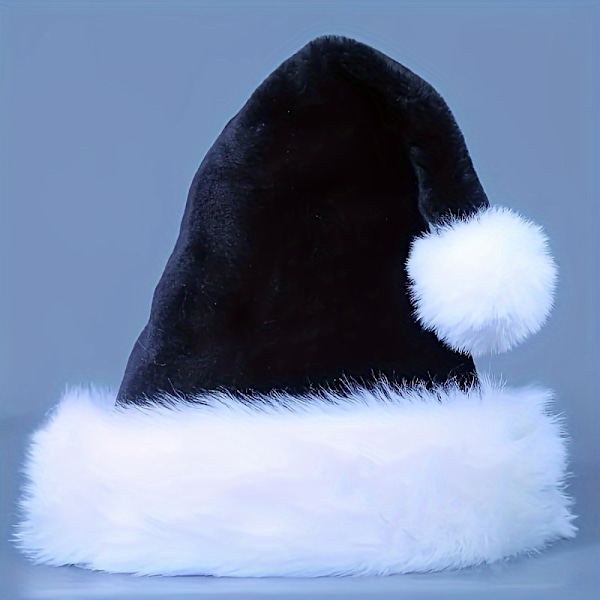 1 stk. Sød Plysset Julehat - Levende 4 Farver, Ideel til Halloween Cosplay Kostume Rekvisitter, Festdekorationer, Fotorekvisitter, Sceneoptræden  (FMY) Black