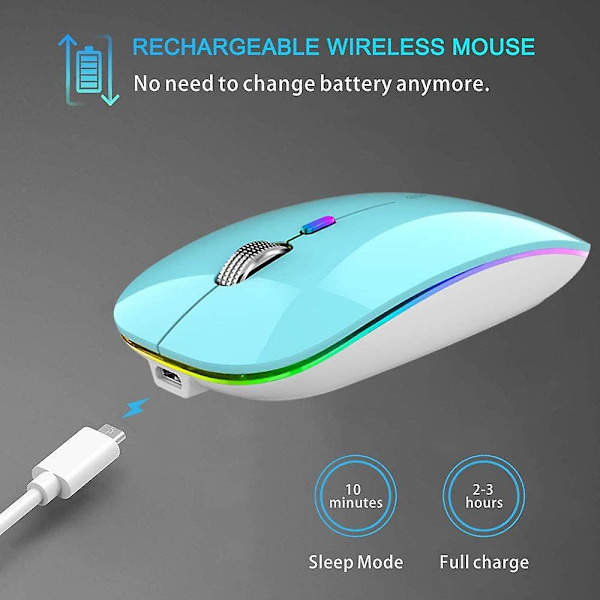 Bluetooth Maus Kabellös, Led Funkmaus Wiederaufladbar Leise Wireless Mouse 2.4ghz Kabellos Optisk Maus Mit USB Nano Empfnger Fr Pc/surfplatta/laptop Co