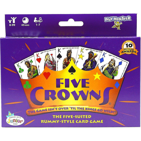 Five Crowns Card Game Family Card Game - Roliga spel för familjens spelkväll med pokerbrädspelskort, ett måste-spel för familjesammankomster (FMY)