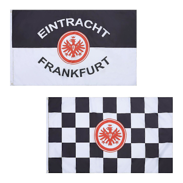 Eintracht Frankfurt Flagg Frankfurt Fotballklubb Digitaltrykt Flagg 150*90cm  (FMY) Multicolor B