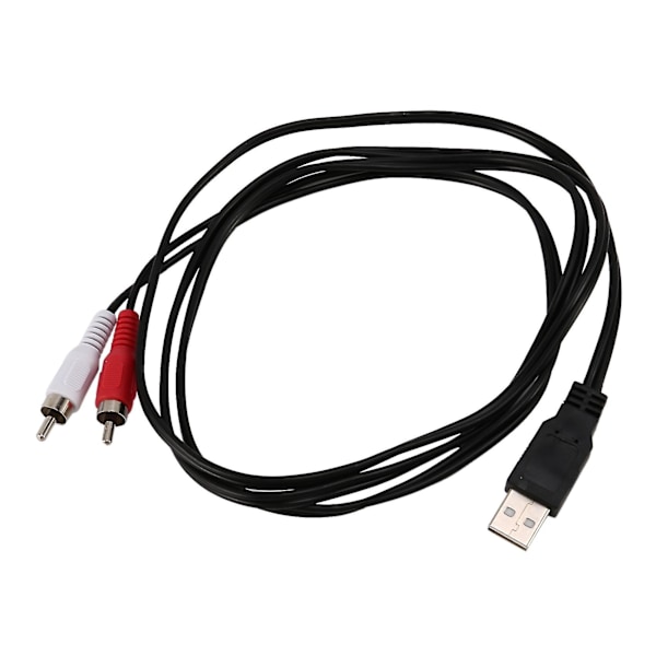 1,5 m USB A hann til 2x RCA hann phono AV-kabel blyledning PC TV Aux lyd-videoadapter (FMY)