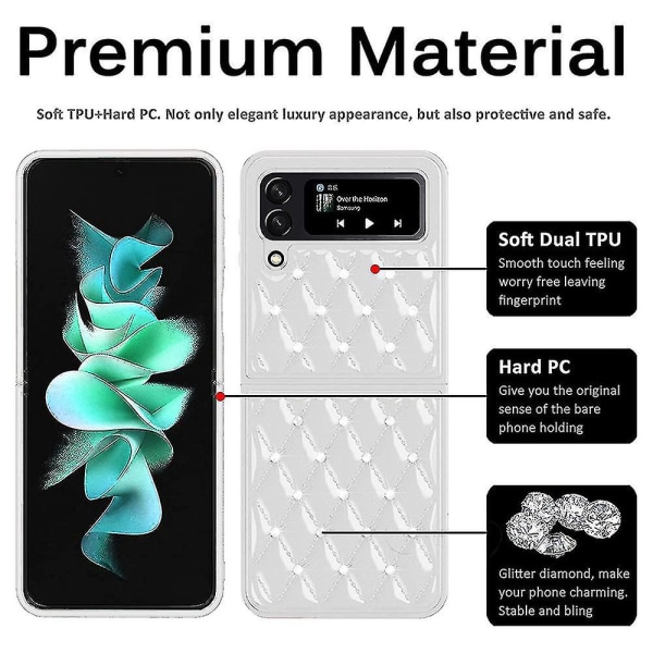 For Samsung Galaxy Z Flip 3 Støtsikker telefonveske Diamond Glitter Protective Cover (FMY)