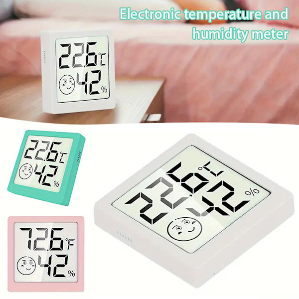 Elektronisk Termometer Hygrometer Høj-sensitiv Magnetisk Fugtmåler til Kontorer Hjem (FMY) White