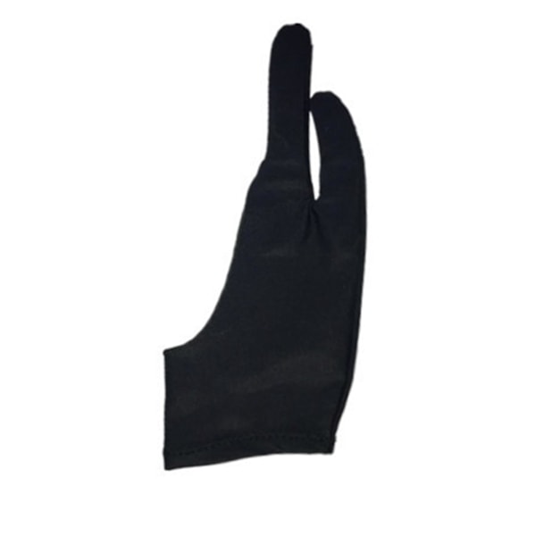 Ritningshandske för surfplatta, konstnärshandske, män, kvinnor, 2 fingrar, minskar friktion, höger, vänster (FMY) Black M