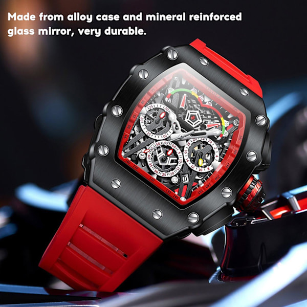 Mænds Kvartsur med Silikonrem - Mode & Business Armbåndsur (FMY) Rose red