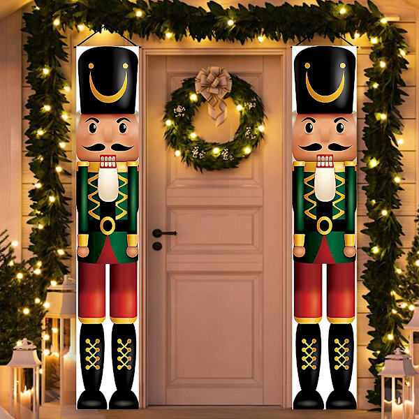 Nötkrackare Soldat Banner Juldörrgardin Glad Jul Dekoration För Hemmet 2023 Jul Navidad Natal Nyårsgåvor (FMY) 2