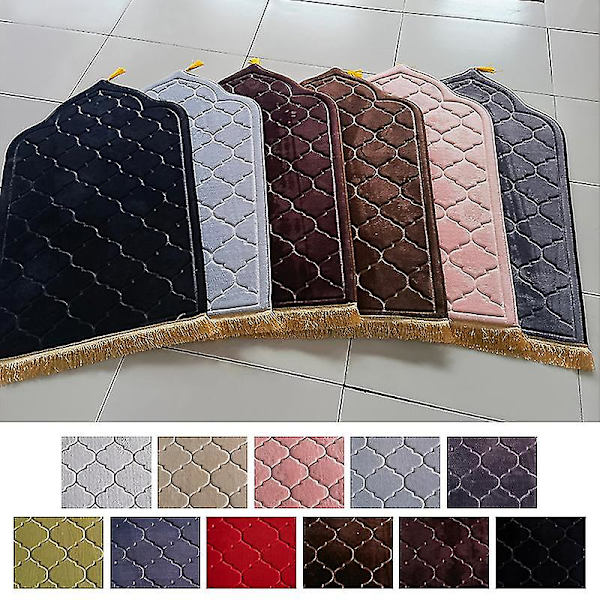 Flannel Bønnemåtte Tilbedelse Tæppe Tilbedelse Præget Tæpper  (FMY) Black