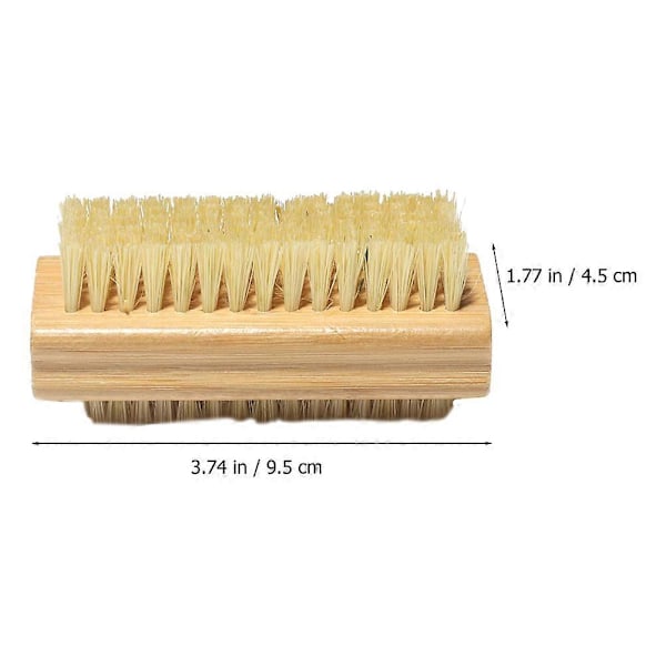2 st Bambu Nagelborste Dubbelsidig Nagelborste Bambu Sisal Skrubbborste Rengöringsborste för Naglar (FMY) 9.50X4.50X4.00CM