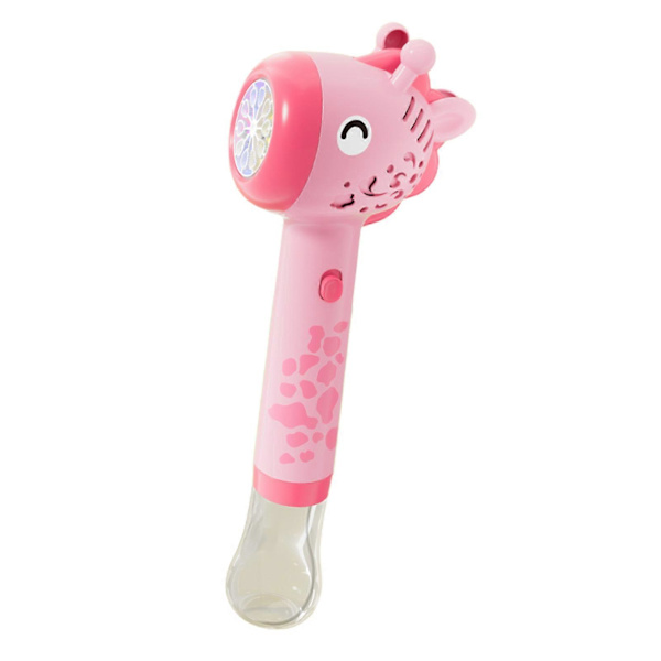 Elektrisk Giraff-Bubbelblåsare med Ljus 10 Hål Cartoon Djur Barn Handhållen Automatisk Bubbelblåsare Maskin Leksak Pojkar Flickor Födelsedag (FMY) Yellow
