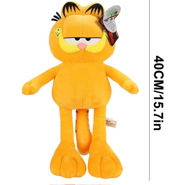 Søde Garfield The Cat Plysdukker Gaver Legetøj Plyspuder Drenge Piger Gul kat Dyre tegneseriefigurer15.7in (FMY)