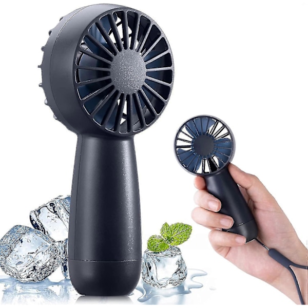 Håndholdt Ventilator, Genopladelig Mini Ventilator, Bærbar Håndventilator Personlig Ventilator Med 3 Hastigheder Rejseventilator Elektrisk Ventilator (FMY) Blue