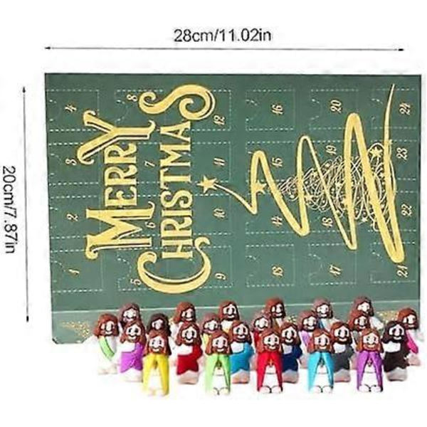 2024 Jesus Adventskalender 24 Mini Figurer Jesus Statyer för Barn Julgåva (FMY) E