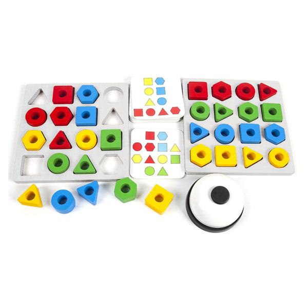 Geometrisk matchende farvebordspilsæt til drenge/piger Fødselsdagsgaver Tidlig uddannelse Hjernelegetøj til børn 6-8 (FMY)