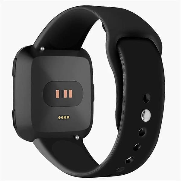 Almindeligt rullet silikone urrem til Fitbit Versa 1/2/Lite erstatningsrem - (FMY) Multicolor Black