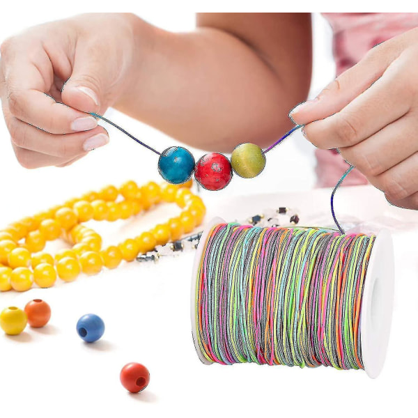 1 mm elastisk ledning Perletråder Regnbue-stretch-tråd Fabric Crafting String (FMY)