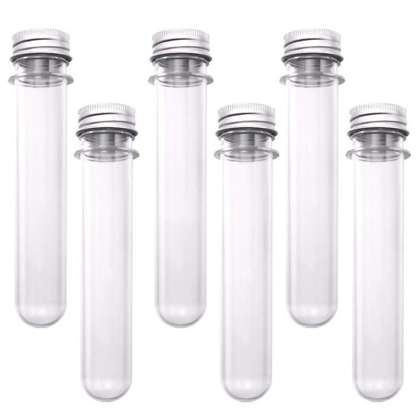 Glasbeholdere 30 stk. plastikreagensglas med hætter - 45 ml gennemsigtigt cylindrisk kæledyrsreagensglas Flaske klare reagensglas (FMY)