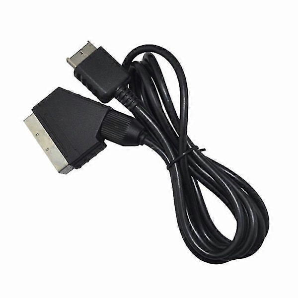 1.8m RGB Scart TV AV-kabel udskiftningskabel kompatibelt med Sony Playstation PS2 3 (FMY) Black