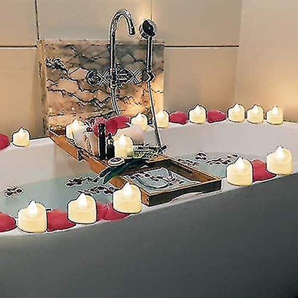 24 stk. Hjerteformede LED Te-lys Stearinlys LED Stearinlys Til Valentinsdag Bryllup (FMY)