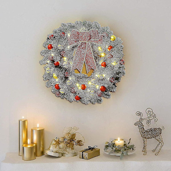 Julkrans med Ljus, Julkransar Dörrdekorationer (FMY) Style A 40cm