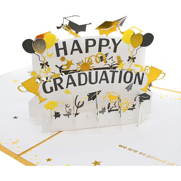Graduations-pop-up-kort, håndlavet 3D lykønskningskort, glædelig afslutning af børnehave (FMY)