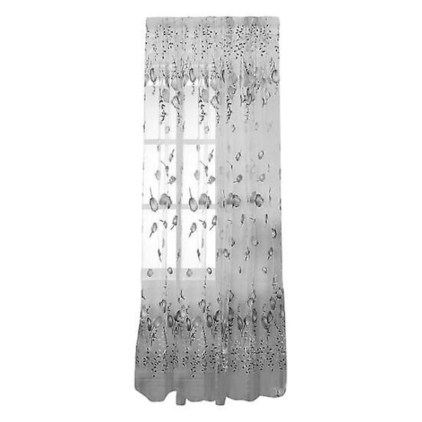 Nyttig Tyllgardin Vaskbar Tynn Polyester Glatt Overflate Transparent Gardin for Innendørs (FMY) white