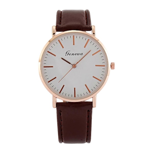 Herrar Casual Klocka Rund Urtavla Konstläder Rem Kvartsrörelse Män Tonåringar Armbandsur Mode Smycken (FMY) Brown
