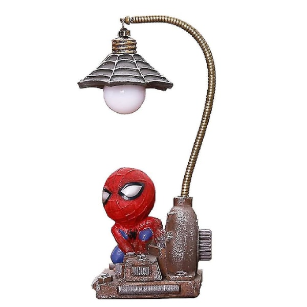 Spiderman nattlys Superhelt gatelykt LED-lys harpikslampe ornament dekorasjon barn gave  (FMY)