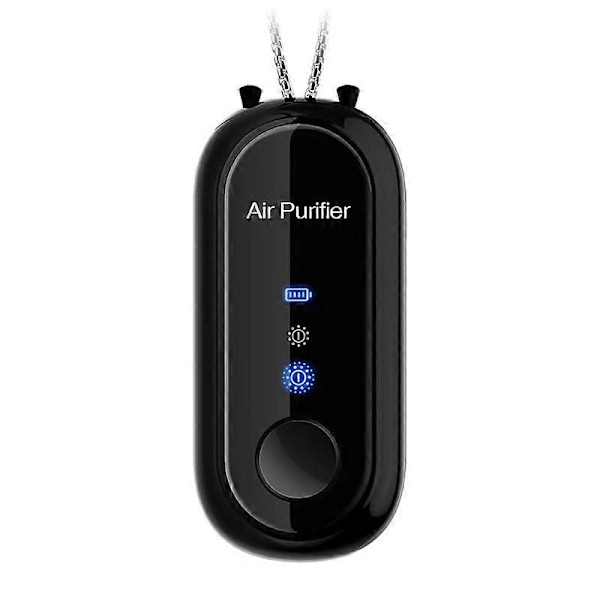 Hals Luftrenare Negativa Joner Luftrenare Bärbar Luftfräschare Deodorant (FMY) Black Metal Lanyard