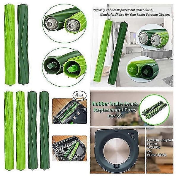 Gummirollerborstkit för iRobot Roomba S9 (9150) S9+ S9 Plus (9550) (FMY)