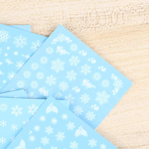 30 Ark Snowflake Nagelstickers Vita Självhäftande Vinter Jul (FMY)