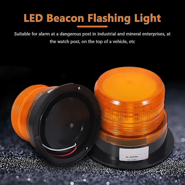 2 X Led Blinkende Advarselslampe Strobe Nødlys Lastbil 12v 24v (FMY)