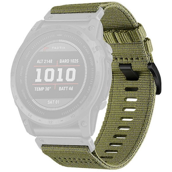 Kellon ranneke Garmin Fenix 8 51mm/ Enduro 3/ Instinct 2X Universal 26mm pikalukitus Nylon Canvas -kellon ranneke (FMY) Army Green