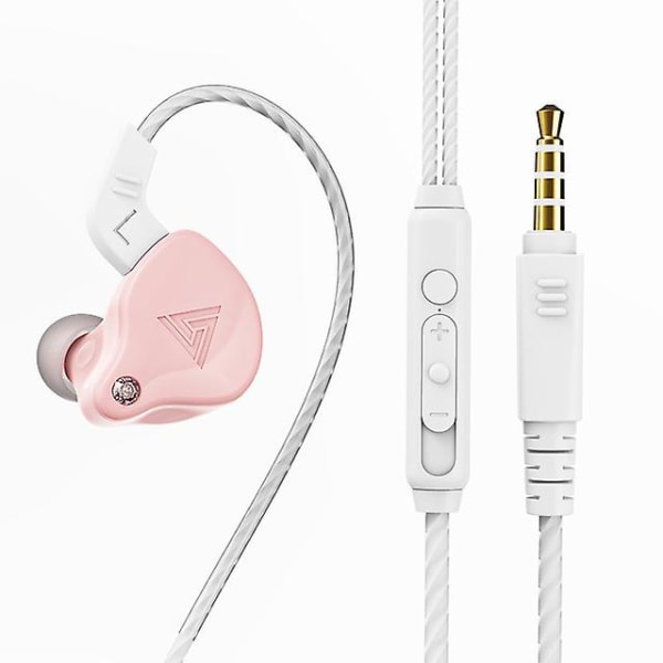 Q Ak6 X søte øretelefoner Hifi musikkhodetelefoner i øret dynamisk lyd stereo ørepropper mobiltelefon headset for jente ørepropper  (FMY) Pink