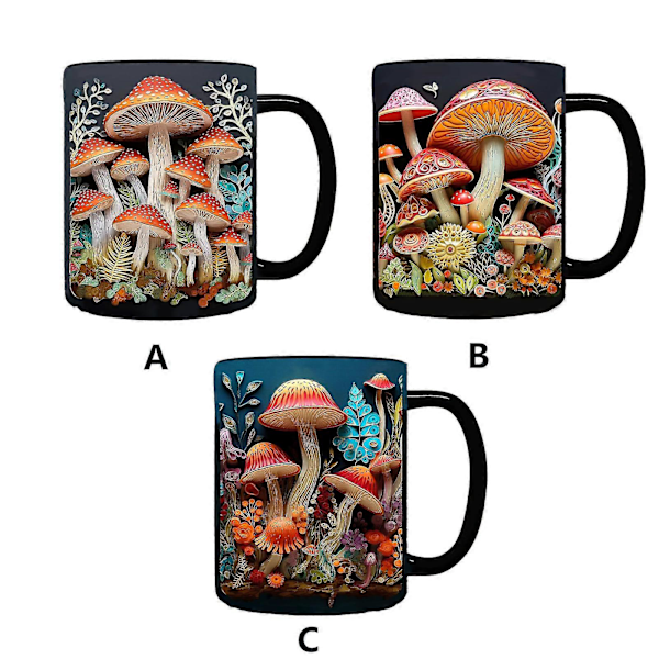 2024 NY Magic Mushrooms Mug Keramisk Kaffekopp Tekopp med 3D Magic Mushrooms Muggar (FMY)