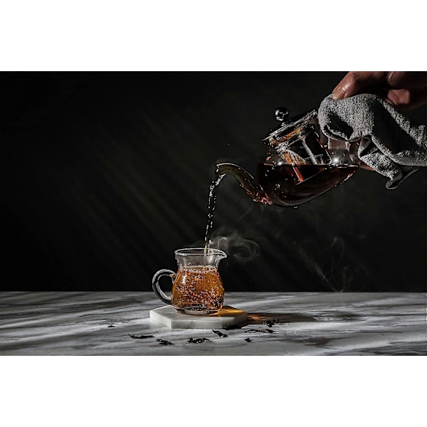 Hiware Glass Tekanne med Avtakbart Rustfritt Stållokk & Sil, 975 ml Tekanne Komfyrtopp Sikker for Blomstrende & Løse Blader (FMY) style1048