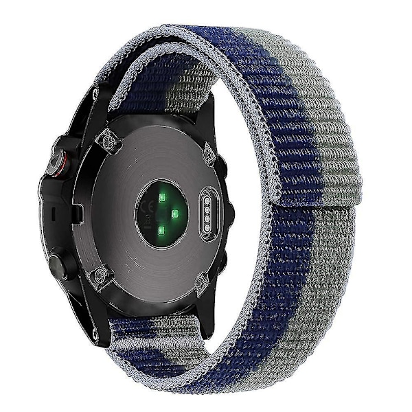 Justerbar Urrem Justerbar Nylon Loop Armbånd til Garmin Forerunner 965/955/945/935 (FMY) Green Blue