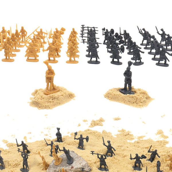 1:72 200/Sæt Plastikfigurer Legetøjsoldater Mænd Sværdkæmper Action DIY Krigscene Legetøj (FMY) Gold
