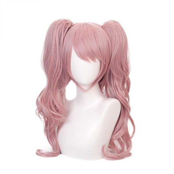 Aveki Anime Cosplay -asu, irrotettava kaksoishäntälettiperuukki, vaaleanpunainen pitkä aaltoileva cosplay-peruukki esitykseen, vaaleanpunainen-152,wz-1749  (FMY)